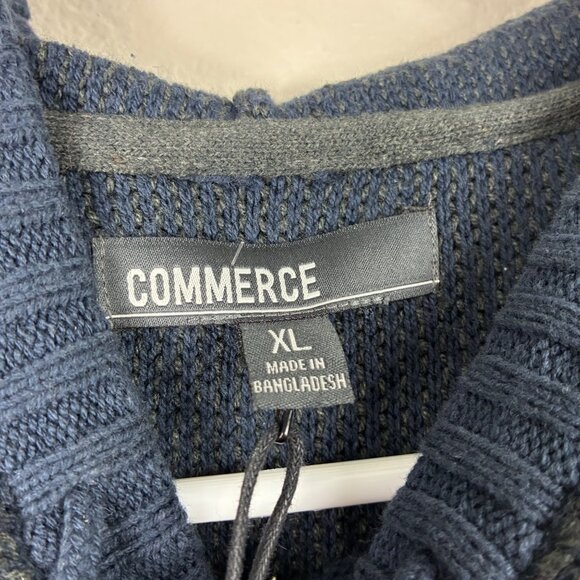 NEW Commerce Men’s Knit Colorblock Hoodie Size XL Streetwear - Picture 4 of 8